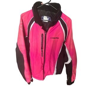 Vintage PURE POLARIS Women's Pink Snowmobile Jacket Size XL Riding Gear